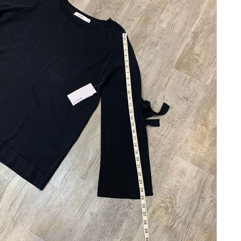 NWT Just Fab black open sleeve tie sweater size L - Picture 8 of 14